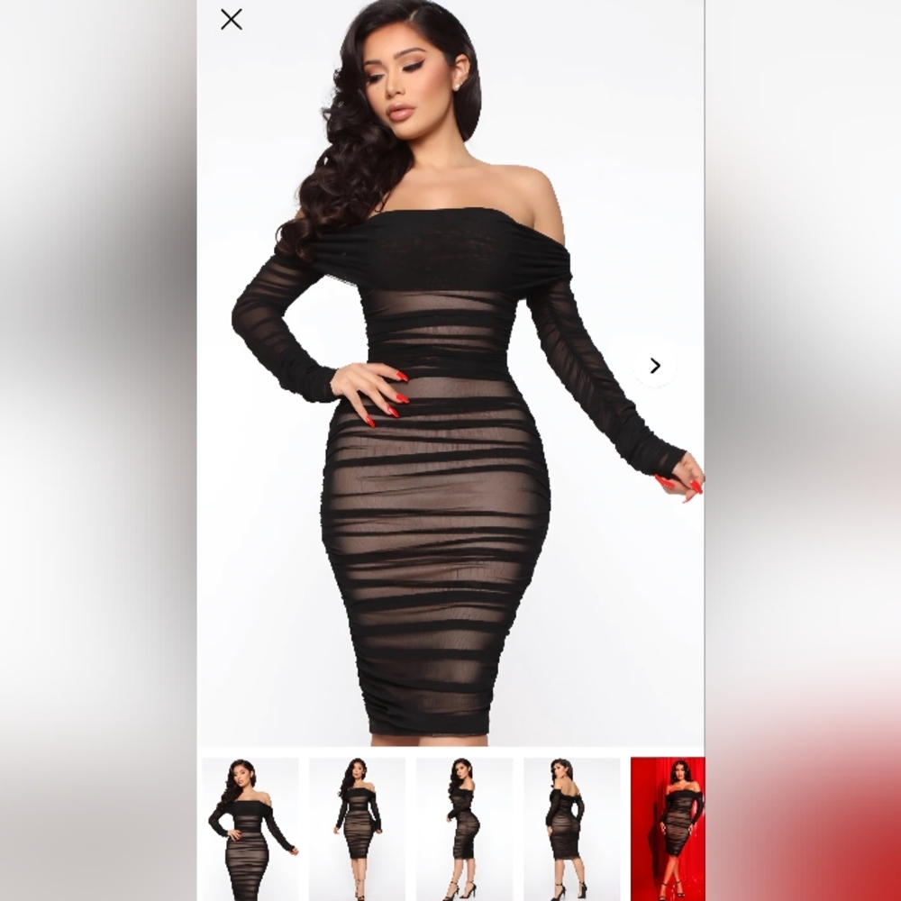 Elegant Black Ruched Dress